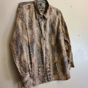 RALPH LAUREN WOMENS UNUSALL SNAKE SKIN DRESS  CASUAL SHIRT 3X